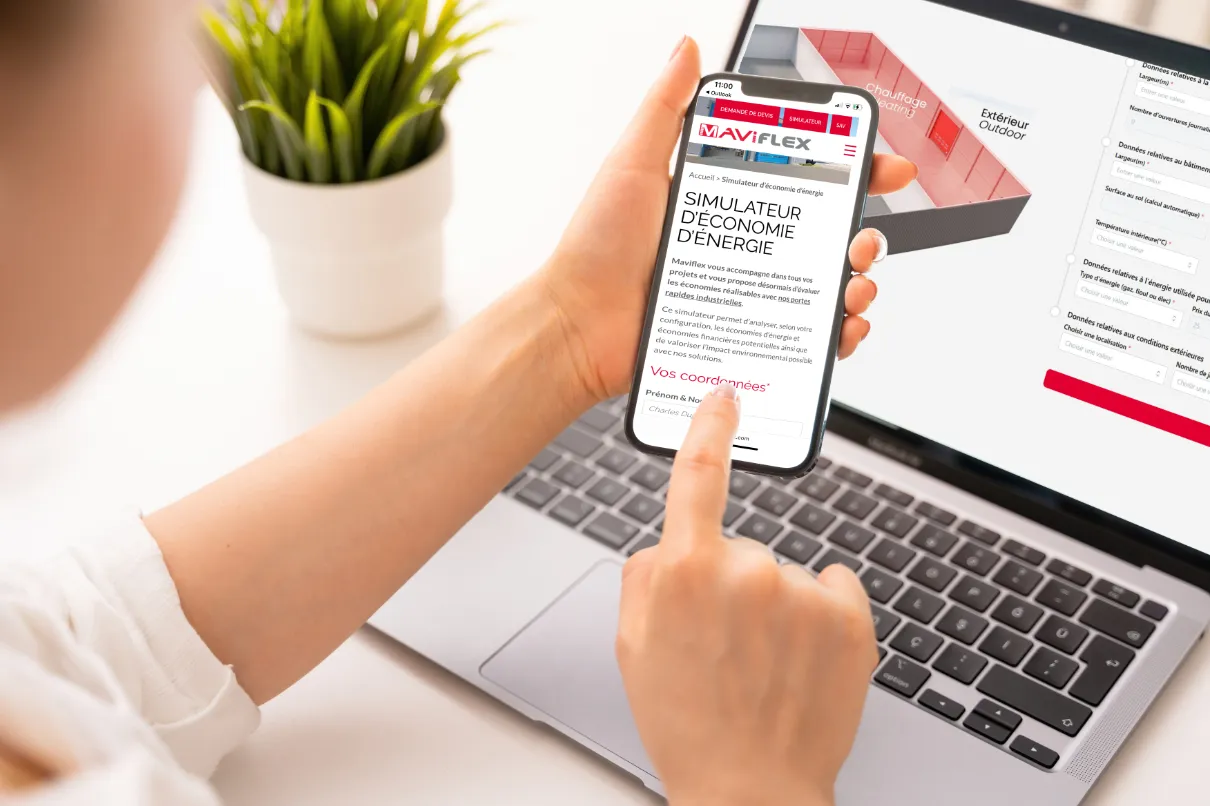 Maviflex - simulateur d’économie d’énergie - évaluer les économies réalisables avec nos portes rapides industrielles