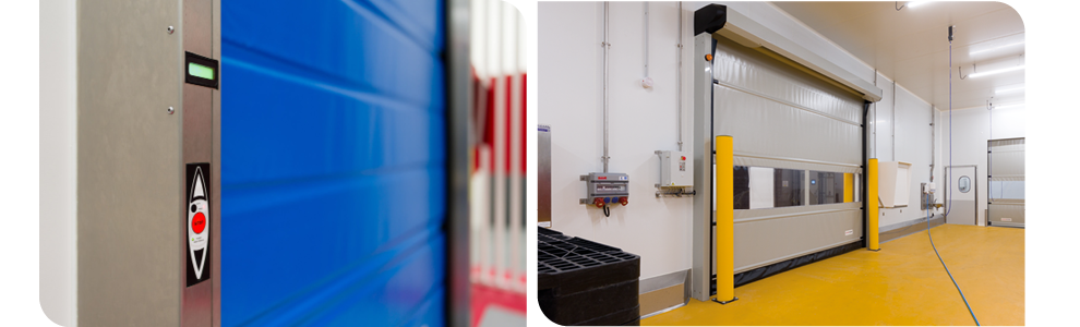 Porte souple rapide Maviroll et armoire intégrée étanche IP66